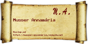 Musser Annamária névjegykártya